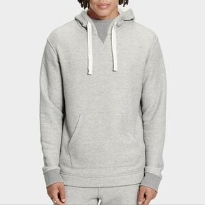 UGG Terrell Hoodie Light Grey Kangaroo Pocket Pullover Knit Sweatshirt Mens Sz S